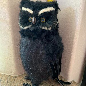 Vintage Black Stuffed Owl Prop (Ashland)